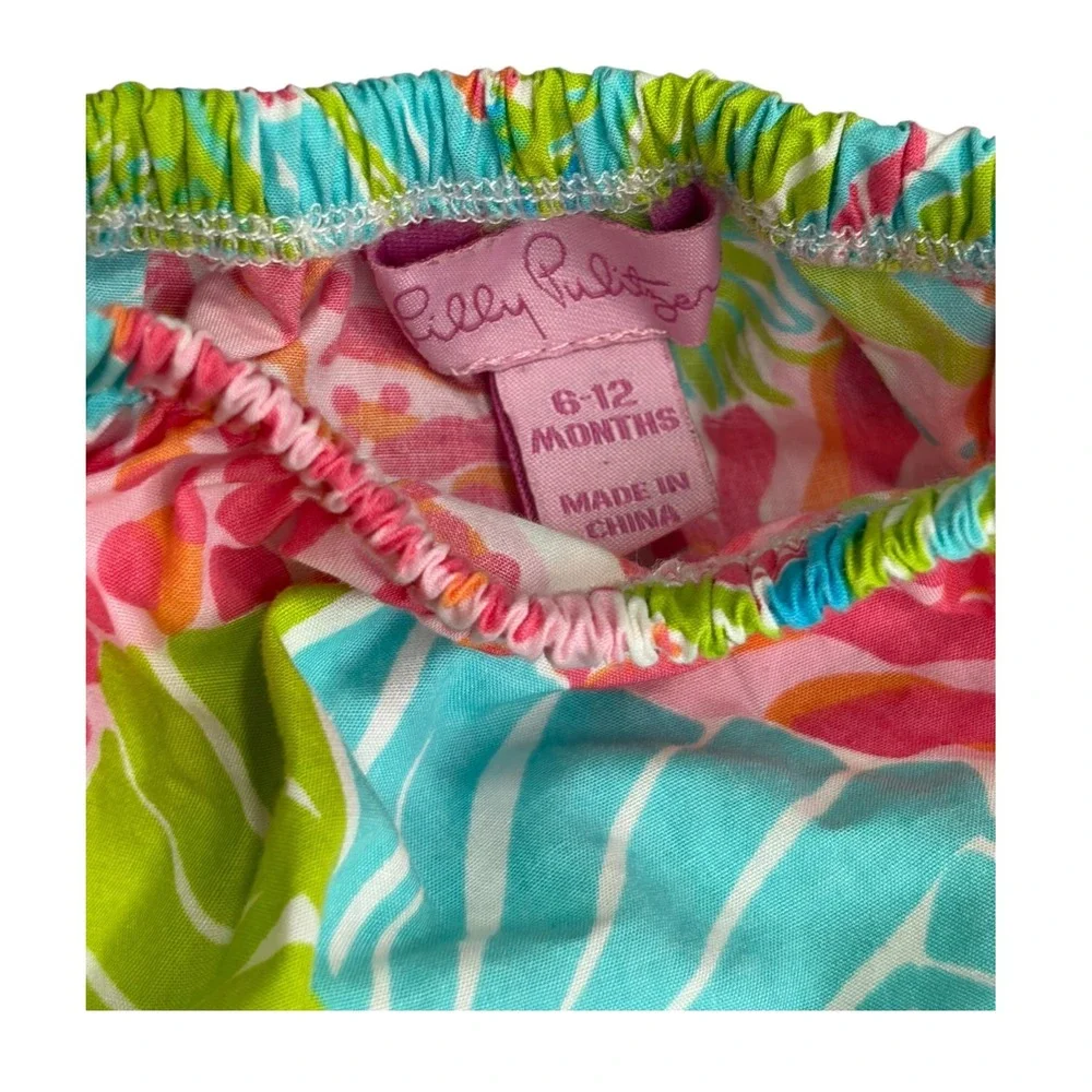 Lilly Pulitzer Baby Girl Diaper Cover Bloomers Multi Tropical Floral 6-12 Months